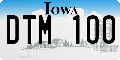 IA license plate DTM100
