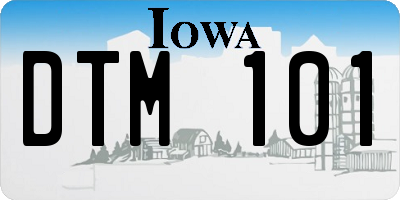 IA license plate DTM101