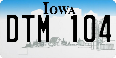 IA license plate DTM104