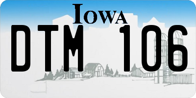 IA license plate DTM106