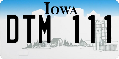 IA license plate DTM111