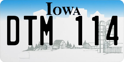 IA license plate DTM114