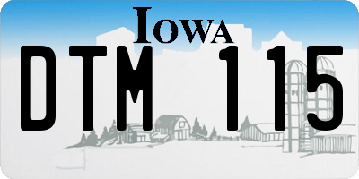 IA license plate DTM115