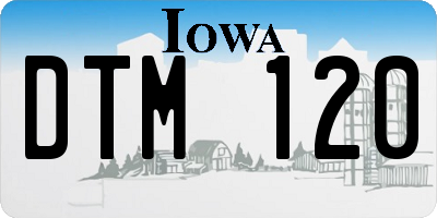 IA license plate DTM120