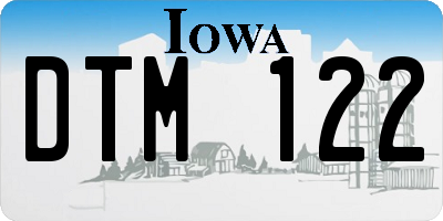 IA license plate DTM122