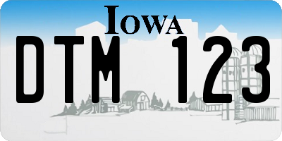 IA license plate DTM123
