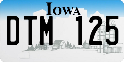 IA license plate DTM125