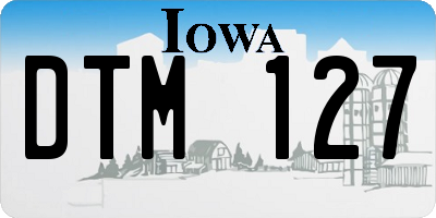 IA license plate DTM127