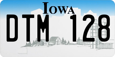 IA license plate DTM128