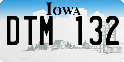 IA license plate DTM132
