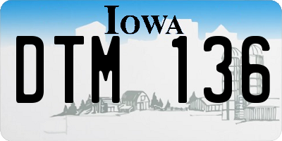 IA license plate DTM136