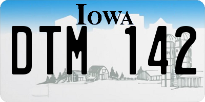 IA license plate DTM142