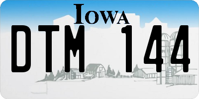 IA license plate DTM144