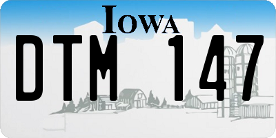 IA license plate DTM147