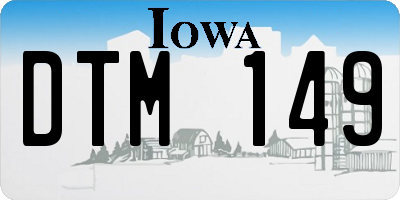 IA license plate DTM149