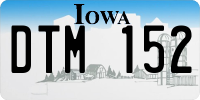 IA license plate DTM152