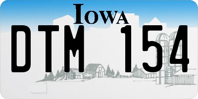 IA license plate DTM154