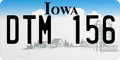 IA license plate DTM156