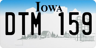 IA license plate DTM159