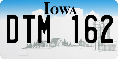 IA license plate DTM162