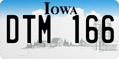 IA license plate DTM166