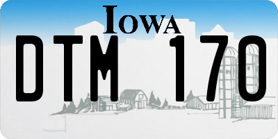 IA license plate DTM170