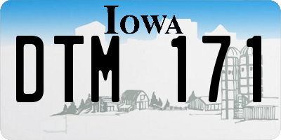IA license plate DTM171