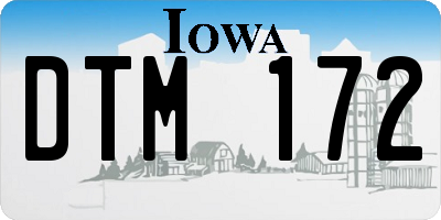 IA license plate DTM172