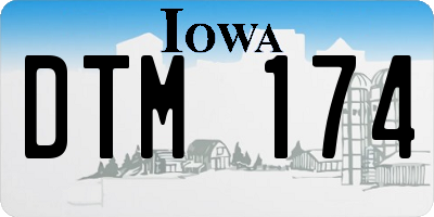 IA license plate DTM174