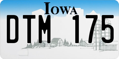 IA license plate DTM175