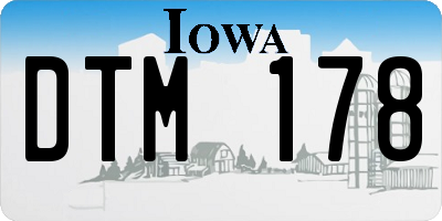 IA license plate DTM178