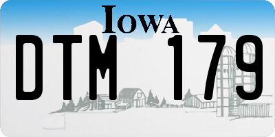 IA license plate DTM179