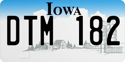IA license plate DTM182