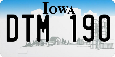 IA license plate DTM190