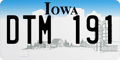 IA license plate DTM191