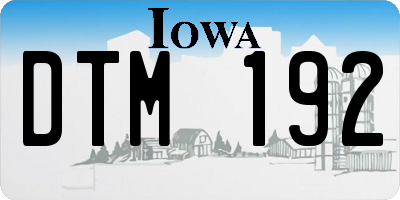 IA license plate DTM192