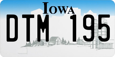 IA license plate DTM195