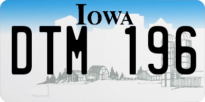 IA license plate DTM196
