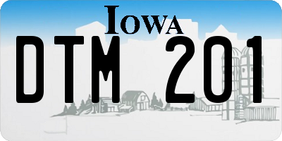 IA license plate DTM201