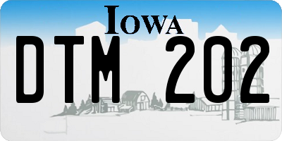 IA license plate DTM202