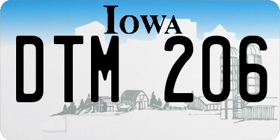 IA license plate DTM206