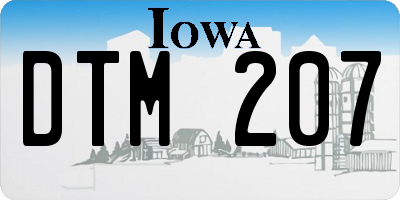 IA license plate DTM207