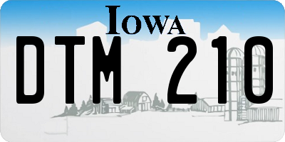 IA license plate DTM210