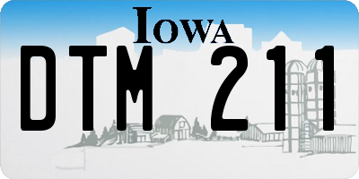 IA license plate DTM211