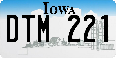 IA license plate DTM221