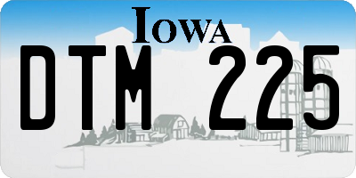 IA license plate DTM225