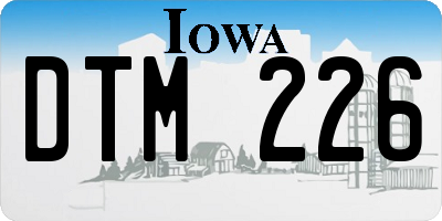 IA license plate DTM226