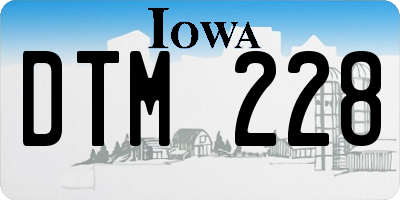 IA license plate DTM228