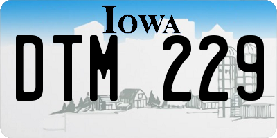 IA license plate DTM229