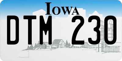 IA license plate DTM230